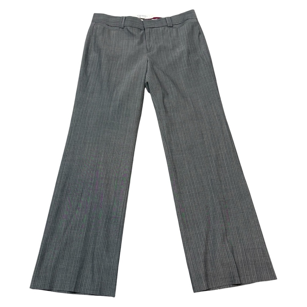 Banana Republic Gray Striped The Logan Fit Wool Blend Pants Size 8